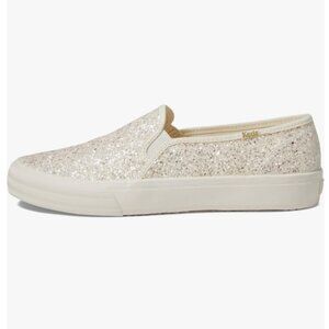 Keds x Kate Spade Cream Double Decker Glitter Sneakers Sz 8 NWOT